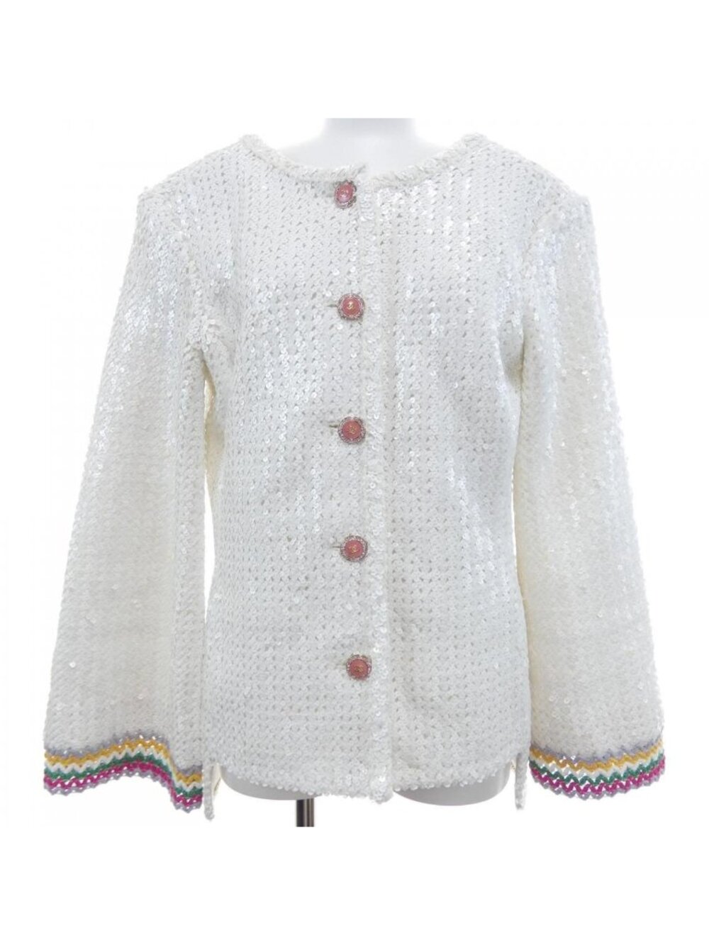 Chanel 22S Collarless Jacket White